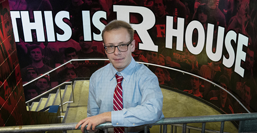 Chris Tsakonas wandered into WRSU during the annual student involvement fair and will graduate as a trusted radio voice for many of the Scarlet Knights' athletics teams.