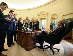Emanuel with President Bush