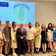 Induction into KTA, a college honor society, is earned through excellence in academic work and is open to juniors and seniors in the top 10% of JMS majors.