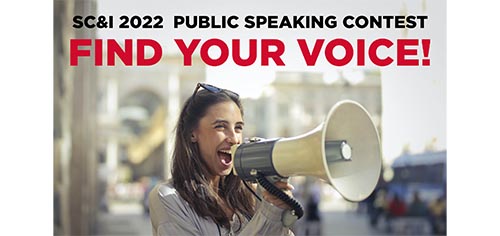 Rutgers University-New Brunswick students from all majors and schools are invited to participate in SC&I’s public speaking competition. This year’s contest theme is “Find Your Voice.”