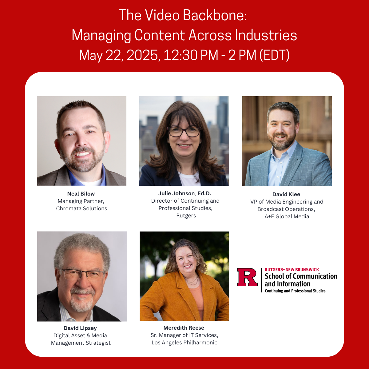 May 22, CPS Colloquium, The Video Backbone: Managing Content Across Industries