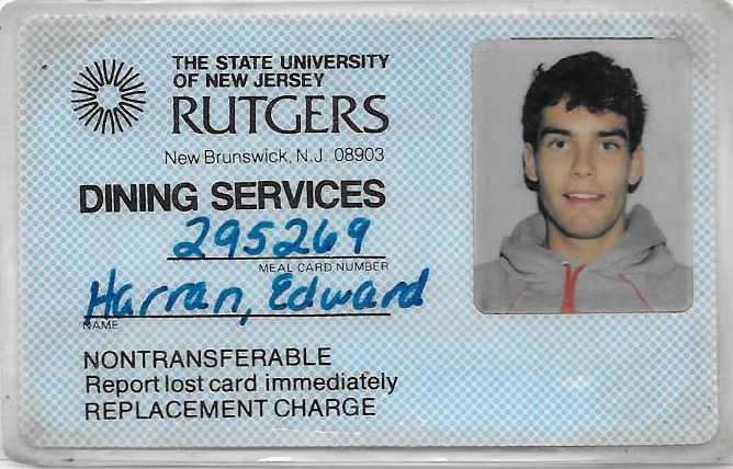 Ed Harran's undergraduate ID. 