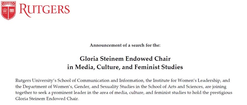 Gloria Steinem Endowed Chair in Media, Culture, and Feminist Studies