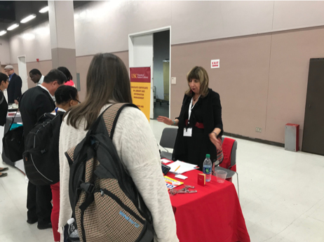 Marie L. Radford, Ph.D., and Diana Floegel, Ph.D. student, in action 