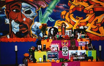 altar for victims of gang violence