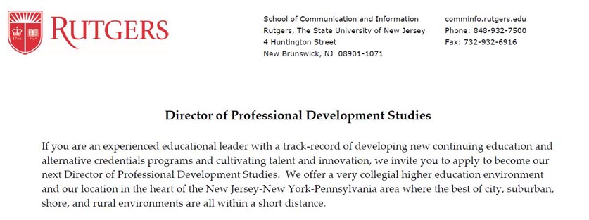 Director, Professional Development Studies