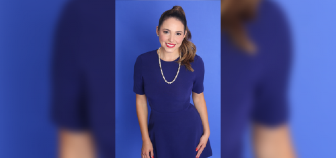 Cathy Pedrayes in a blue dress cathy_pedrayes