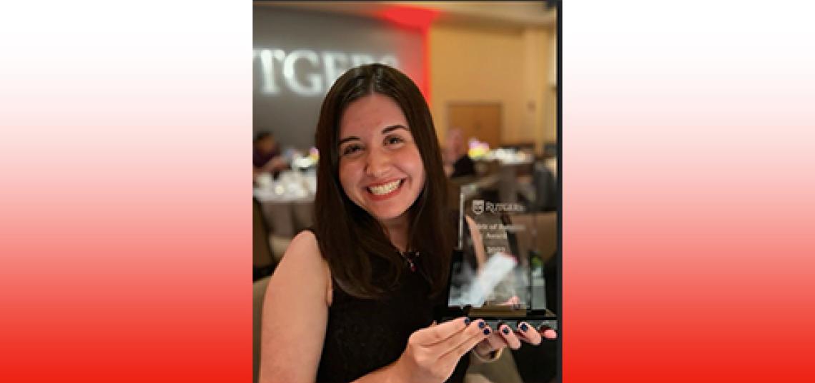 Cassie Cuddihy COM‘23 Receives the Spirit of Rutgers Award at Chancellor-Provost’s Student Leadership Gala