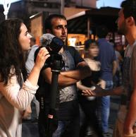 Students Interviewing Demonstrators in Istanbul Turkey