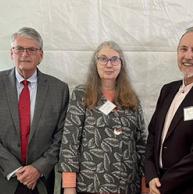 At a celebration May 2022, Rutgers University-New Brunswick honored Marc Aronson, John Pavlik, Brent Ruben, and Lea Stewart for their years of dedicated service to the university. 
